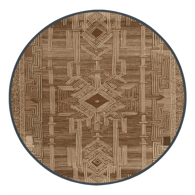 Washable Arame Vegetables Area Rug, Round 8'