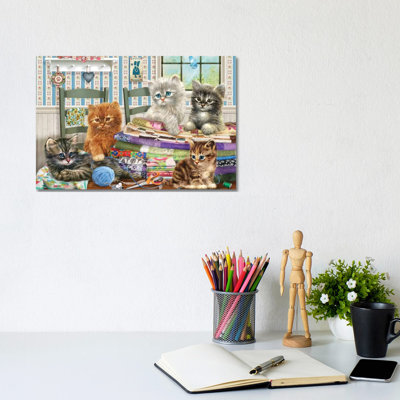 Quilting Kitties - Wrapped Canvas Print