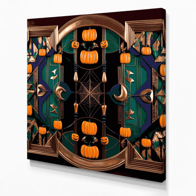 Halloween, art déco d'Halloween, art mural sur toile noire