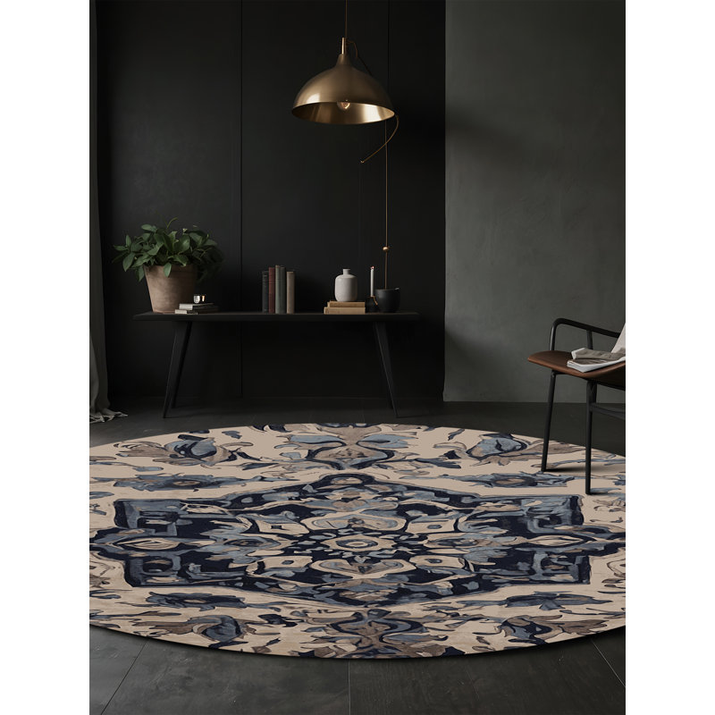 Silky Soft Plush Grey Area Rug, Round 7'