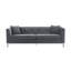 Canapé rembourré en tissu gris 90 po avec pieds en acier inoxydable brossé Wynnora