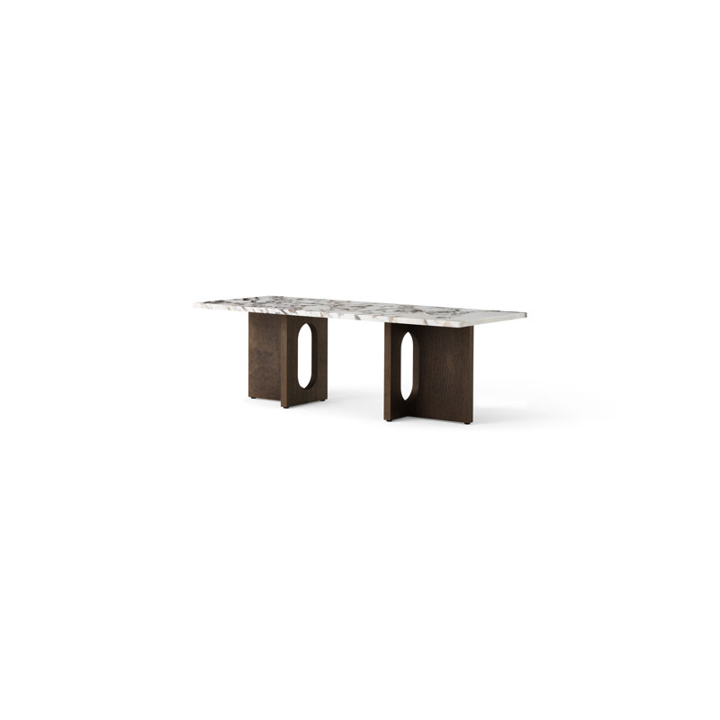 Androgyne Stone Coffee Table, Dark Stained Oak, Calacatta Viola