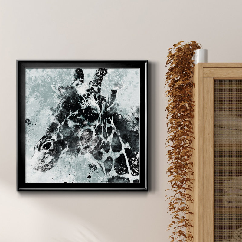 Girafe - cadre photo, impression sur toile, H 17,5 po x l 17,5 po x P 1,5 po, Noir