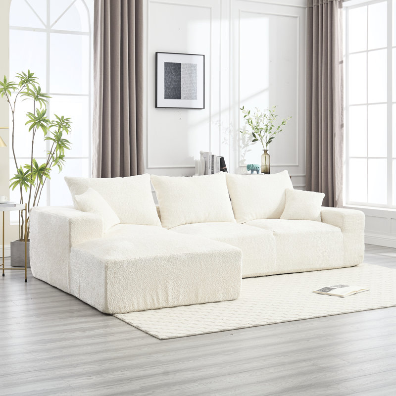 Détente en forme de U en tissu chenille et rembourrage en mousse confortable pour une journée de farniente