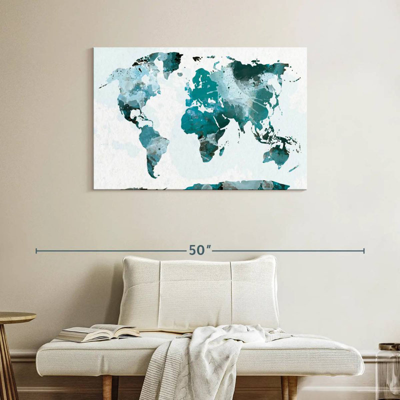 Carte du monde Aliaz, H 26 po x l 39 po