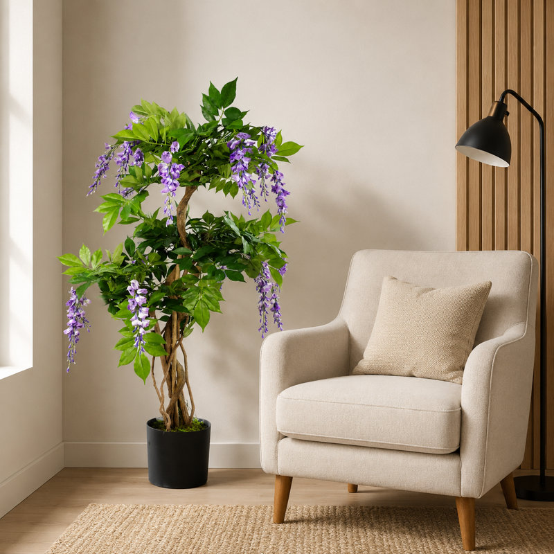 110cm Faux Flowering Tree in Pot Liner