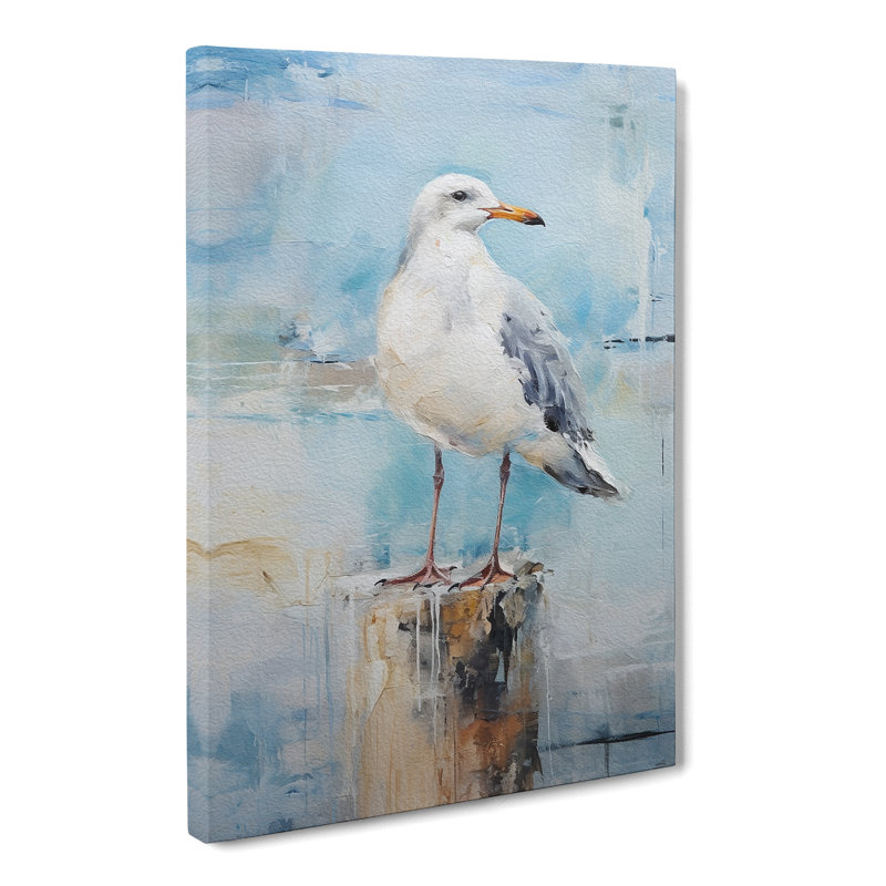 Seagull Gestural No.3 - No Frame Print, 76cm H x 50cm W x 3cm D