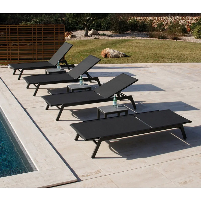 Equinox Outdoor Chaise Lounge, Graphite, Graphite