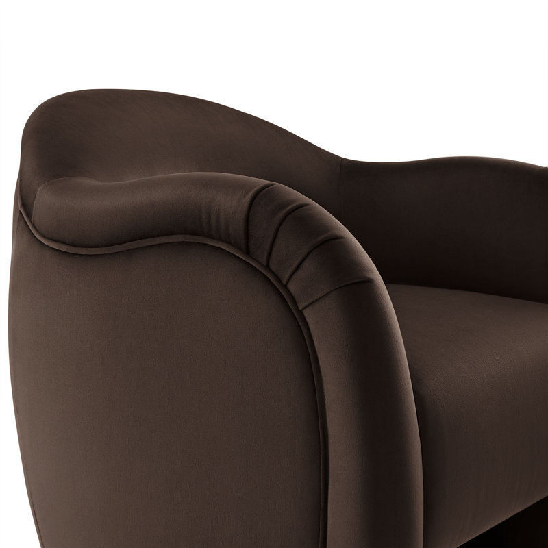 Compose Performance Velvet Accent Chair In Mulberry, Chocolate Brown Velvet