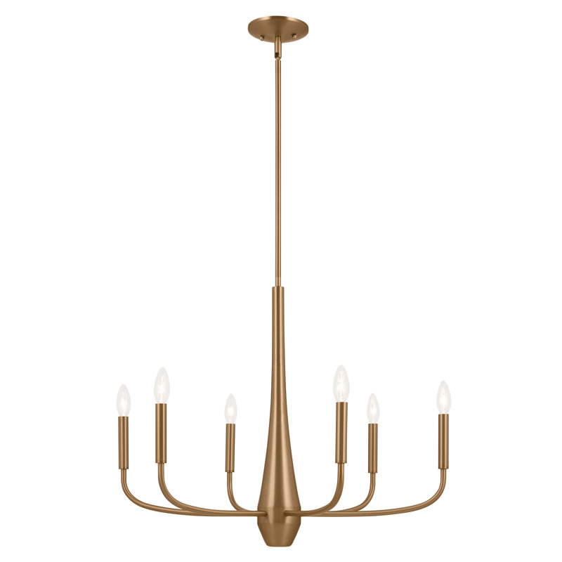 Lustre classique à 6 lumières Deela, Bronze champagne