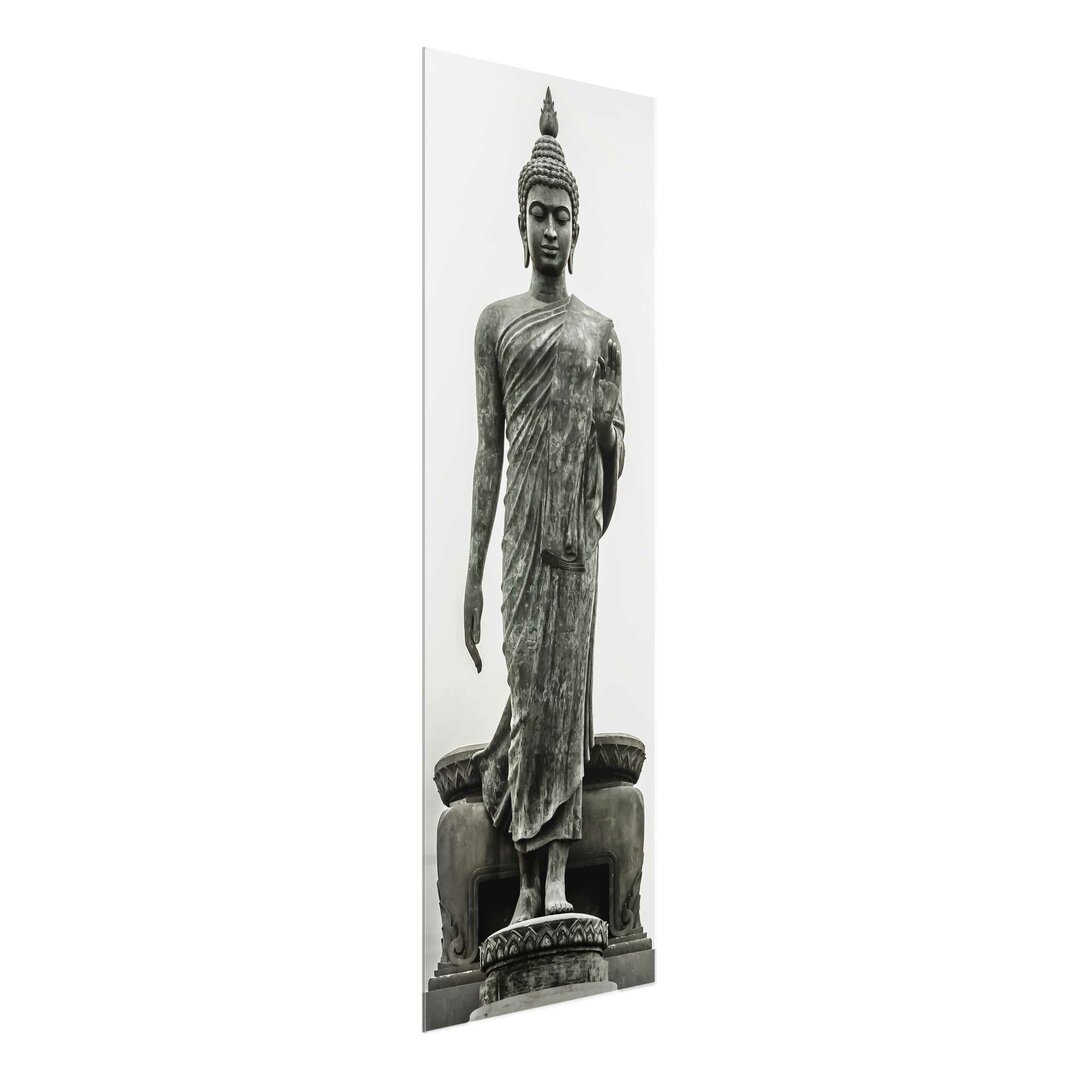 Glasbild Buddha Statue