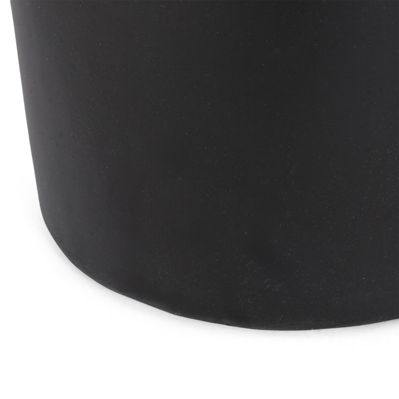 Light Weight Concrete Outdoor Side Table With Simple Cylindrical Structure And Cutout Handle