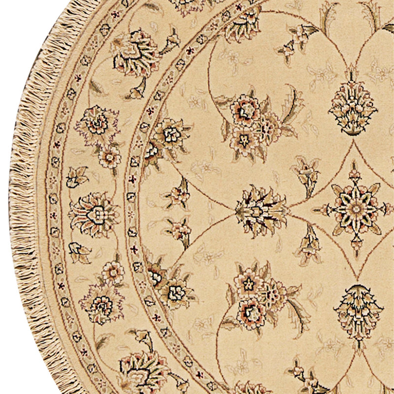 High-Quality Hand-Knotted Ivory Area Rug