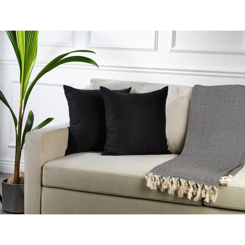 Indoor / Outdoor Square Scatter Cushion Cover, 30 x 30cm, Black