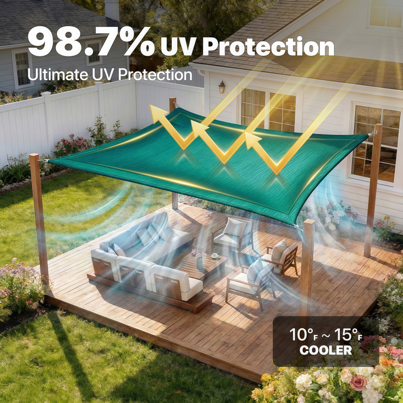 Voile d'ombrage Amber, 22 pi x 24 pi, Vert