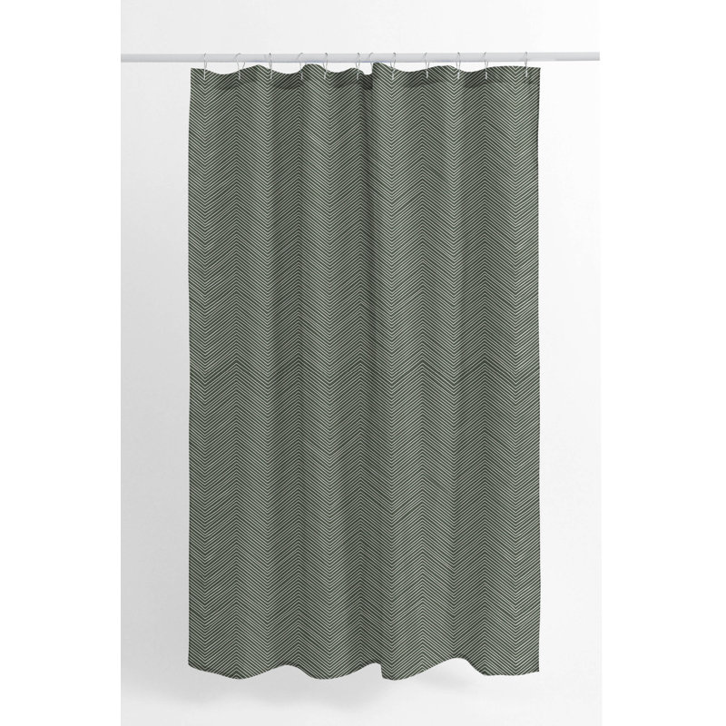 Chevy Thin Ultra-Thin Lightweight Shower Curtain, Green/Chimichurri