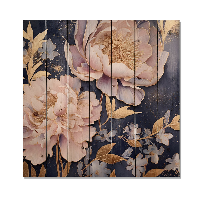 Gard - Décoration murale en bois floral sur bois de pin naturel, H 30 po x l 30 po