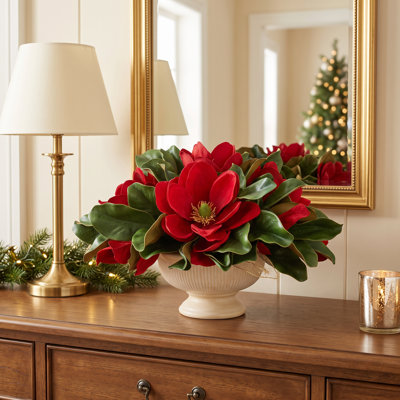 Holiday Centerpiece with Magnolias