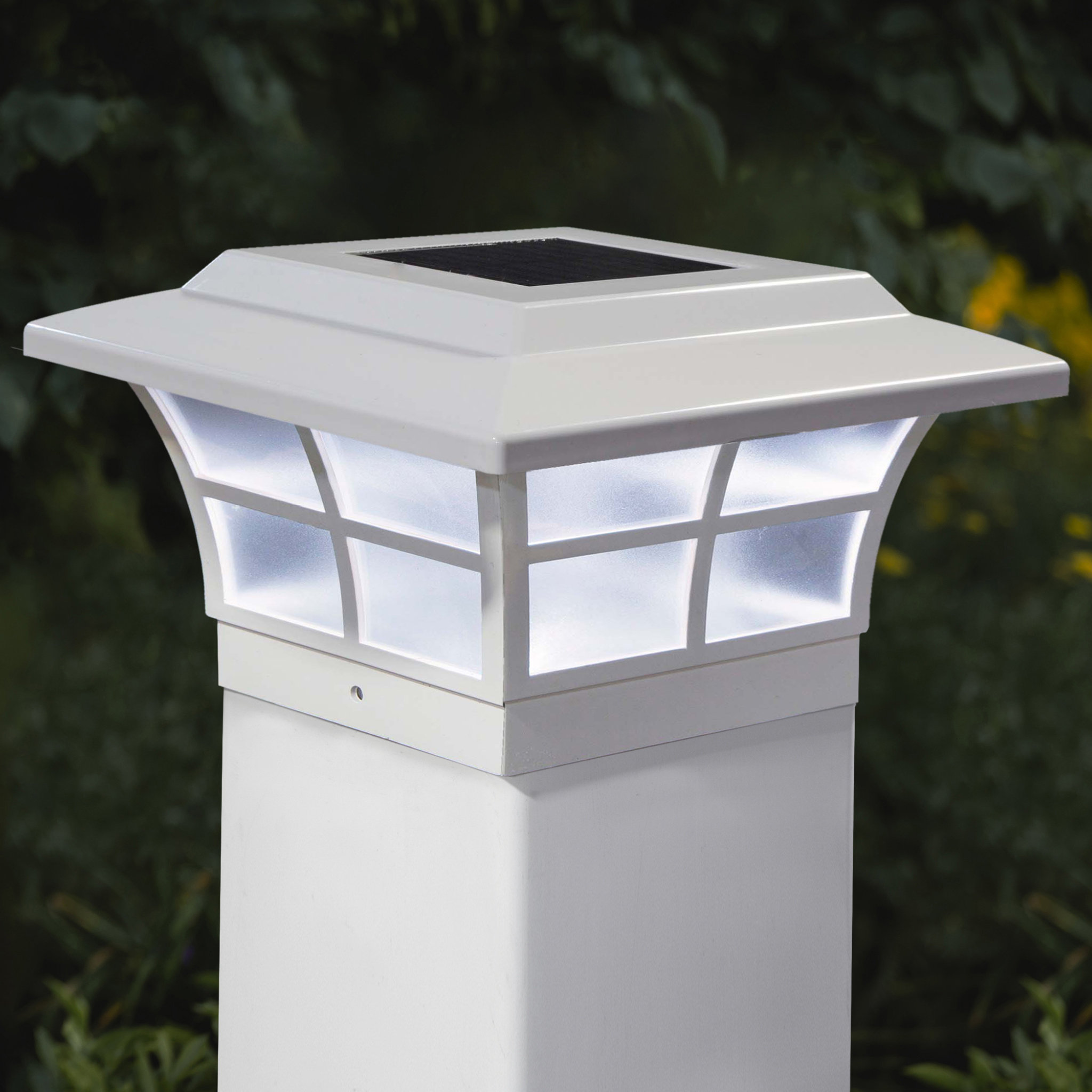 Classy Caps White PVC Low Voltage Integrated LED Fence Post Cap Light In.  X In. with Base Adapter Included  Reviews Wayfair