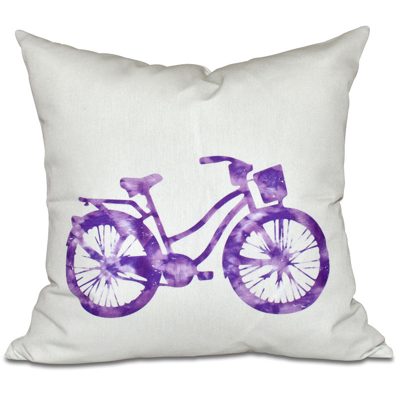Housse et insert de coussin d'extérieur Surf, Sand & Sea Life Cycle, H 18 po x l 18 po, Violet