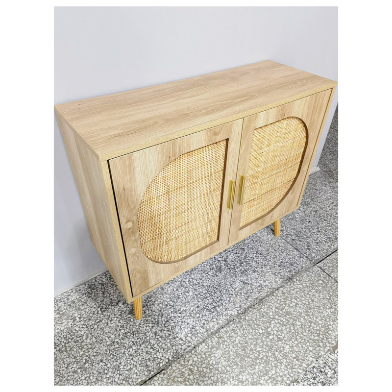 Buffet Cabinet With Storage,  Accent Bathroom Floor Cabinet,With Two Doors And 4 Compartments Forstorage,Cabinet With Solid Wood Feet,Sideboard Cabinet For Hallway, Entry, Living Room