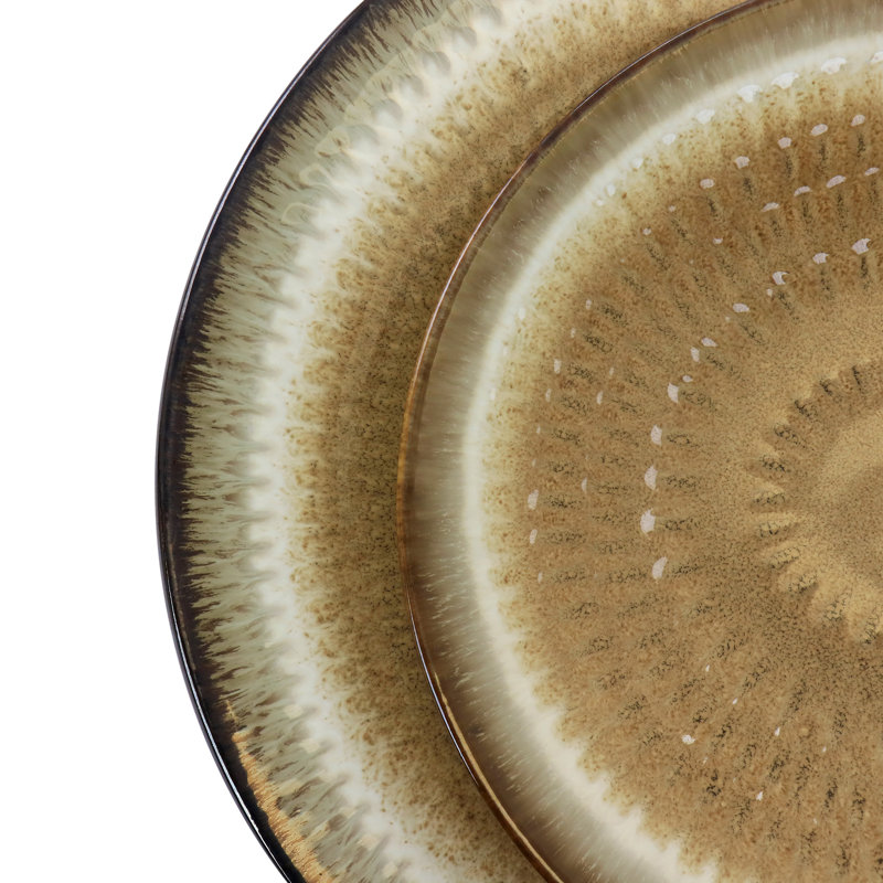 Franzen Piece Ceramic Dinnerware Set - Service for 4, Brown