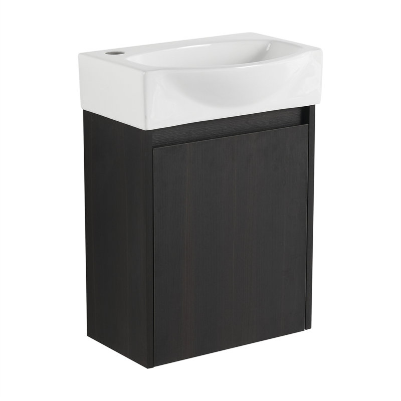 Ensemble de meuble-lavabo flottant 16 po, Noir