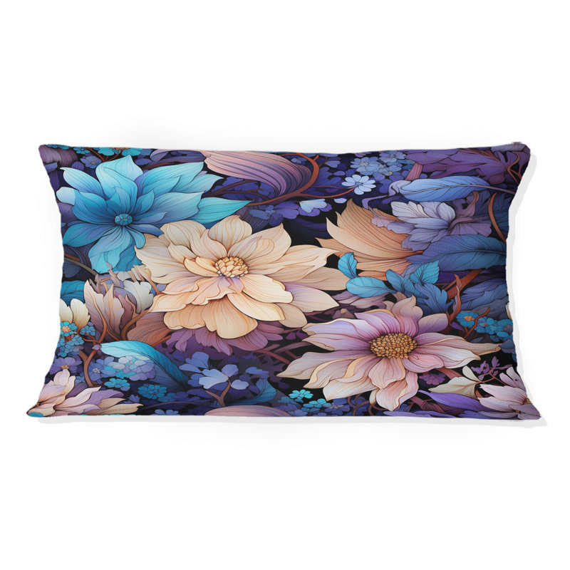Pivoines célestes bleues Stellar Pure I - coussin à imprimé floral