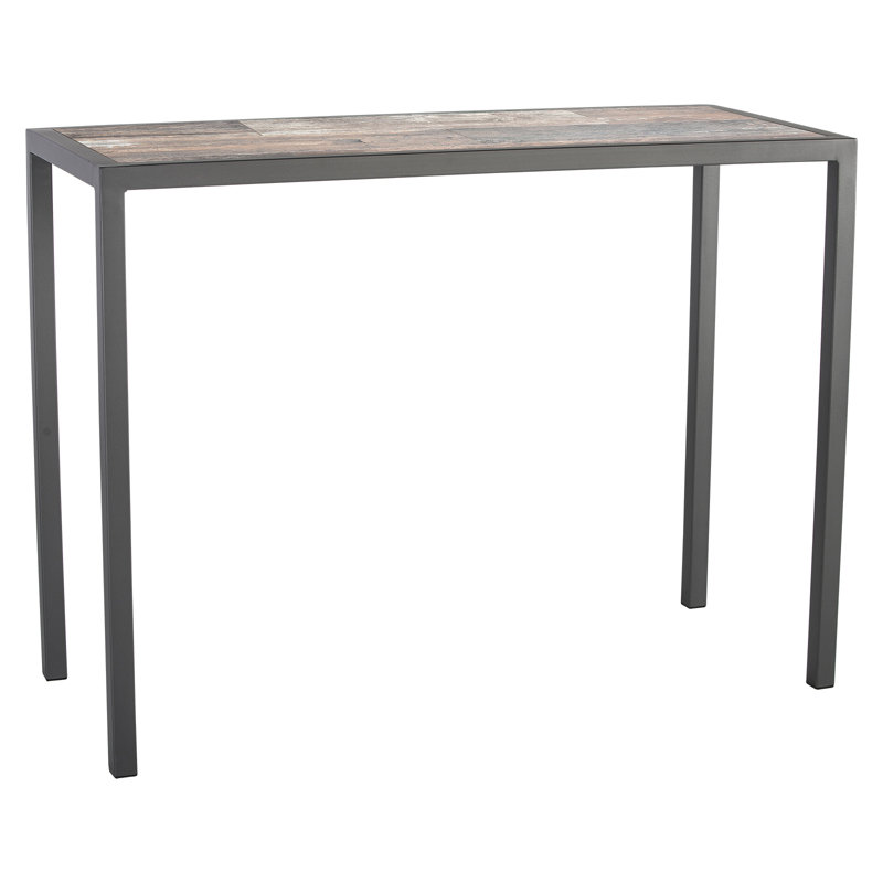 Quadra Outdoor Rectangle Table, 20.5" W x 56.5" L x 37.5" H, Pallazo White, Carbon Black