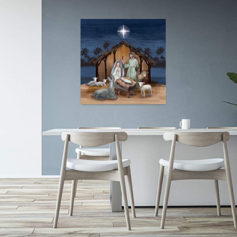 Starry Night Nativity 1 Piece Wrapped Canvas Wall Art, 81.28cm H x 81.28cm W