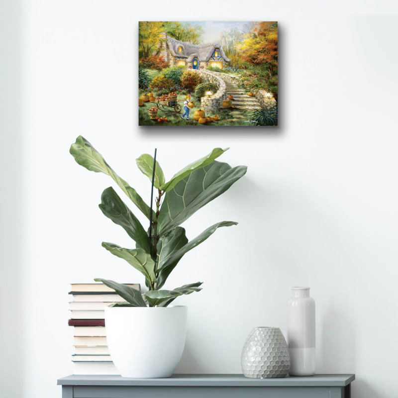 Art mural en verre épique «Country Harvest» par Nicky Boehme, 16 po x 12 po