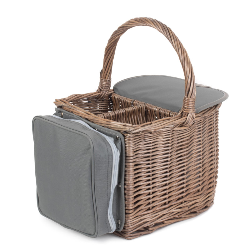 Wicker Beach 2 Bottle Chiller Picnic Hamper