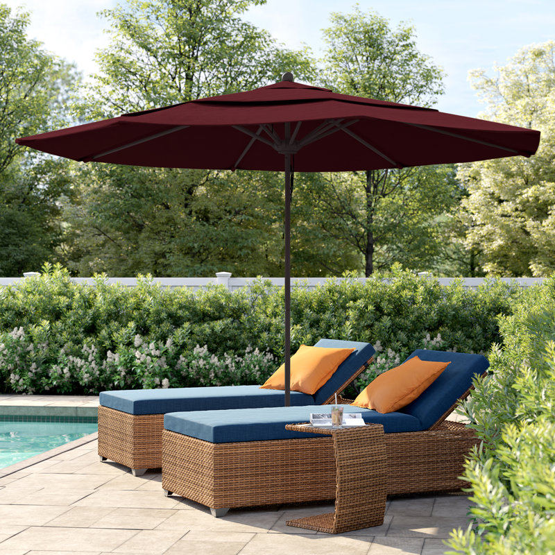 Hibo 132'' Market Umbrella, Burgundy Performance Canvas