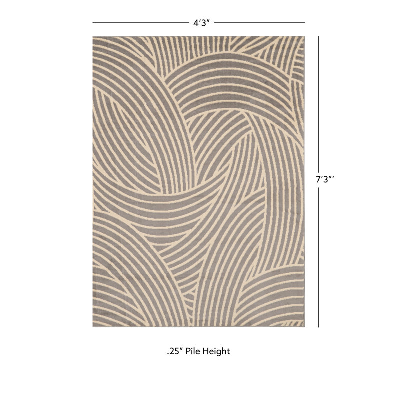 Mawhinney Geometric Indoor Rug, Rectangle 4'3" x 7'3"