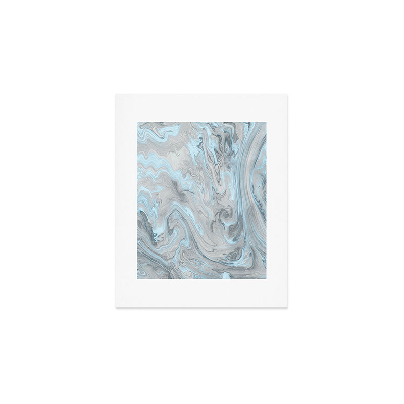 Bleu glacier et gris - impression sans cadre, H 10 po x l 8 po