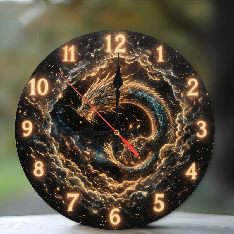 Dragon tourbillonnant dans un cadran de l'horloge