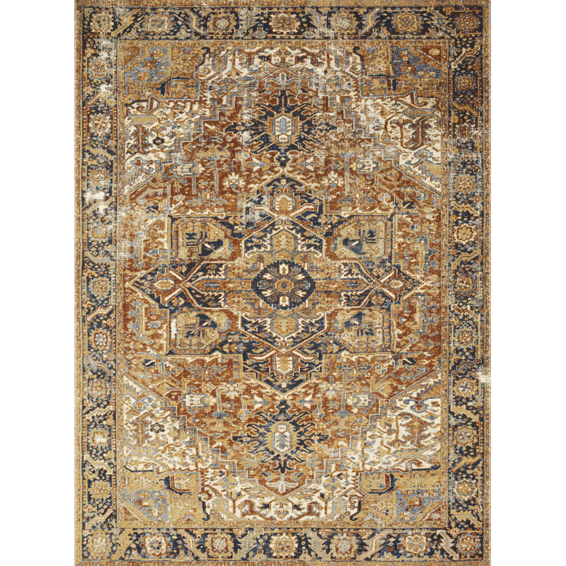 Tapis oriental rouge / bleu marine Odum, Tapis de couloir 2 pi 5 po x 7 pi 8 po