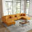 Seemab 6 - Piece Upholstered Orange Corduroy Modular Sectional with Pillow Back and Removable Ottoman-1357576014-1348314275