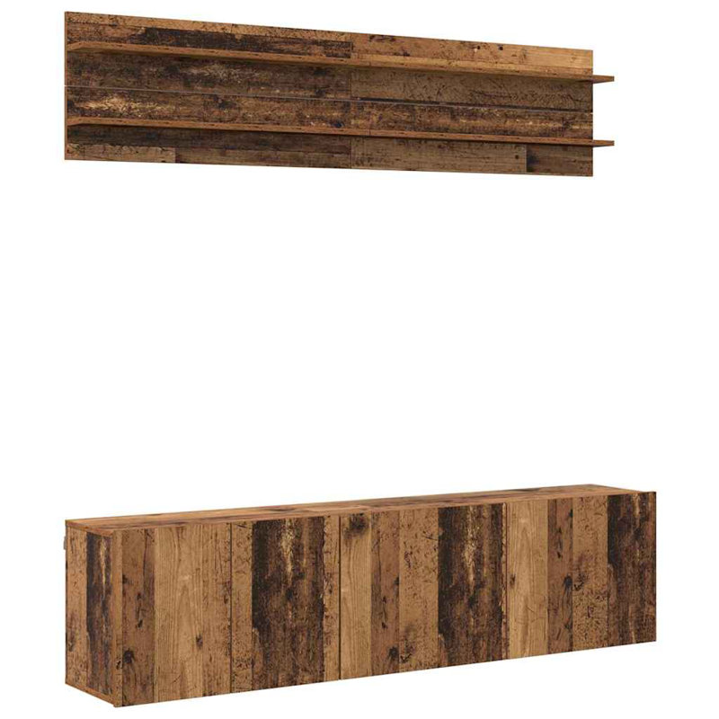 Unfinished TV Stand for TVs up to 28", Old Wood