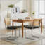 Ensemble de 2 chaises de salle à manger de style Mid-Century moderne en velours avec dossier en canne naturelle et base chromée, design Breuer-2140143536