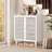 6-Tier Shoe Cabinet With Slatted Doors And Adjustable Shelves, White-2045837621