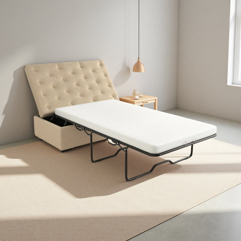 Canapé-lit pliant, repose-pieds de 49,6 po avec canapé-lit pliant, canapé-lit convertible avec matelas à mémoire de forme et conception capitonnée pour le salon