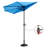 Patio Umbrella - 9FT Half Umbrella Outdoor Patio Canopy with Easy Hand Crank - Condo, Townhouse, or Balcony Furniture by Pure Garden (Blue)-451665951