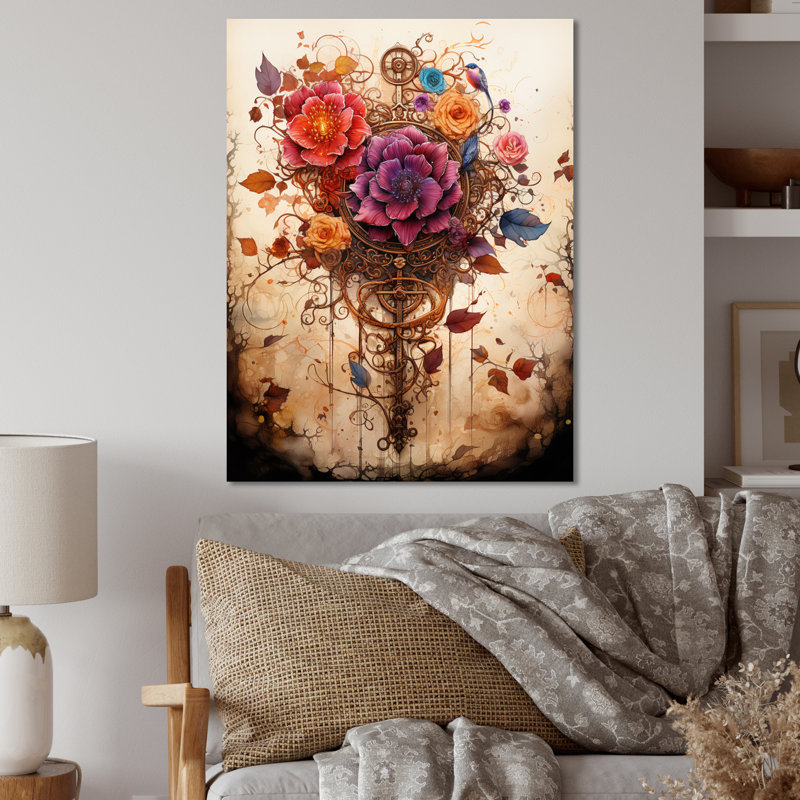 «Judaism Ketubah Love» - décoration murale florale en métal, H 32 po x l 16 po x P 1 po