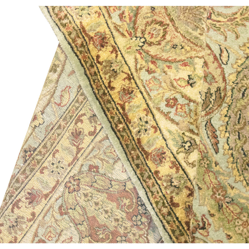 High-Quality Hand-Knotted Blue And Cream Area Rug