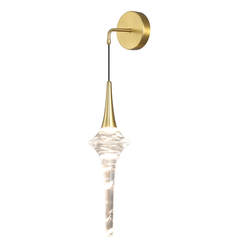Luminaire de salle de bain moderne 26,25 "en or brossé, lumière DEL à intensité variable en cristal 3 lumières