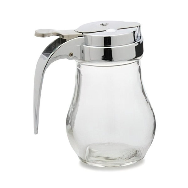 Stainless Steel Coffee Syrup Dispenser for Coffee Bar. Set of 2 Thick Glass  Syrup Pump Bottle