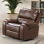 Fauteuil inclinable et pivotant manuel Teli, similicuir brun foncé