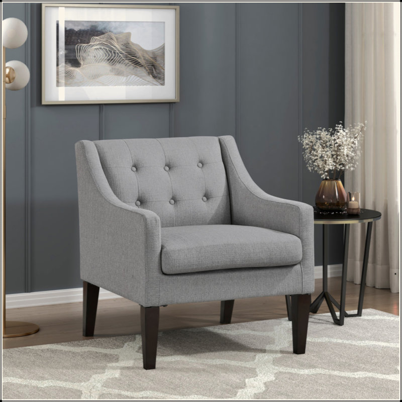 Tissu d'ameublement en tissu capitonné à boutons 1 pièce Contemporary Living Furniture, Gris