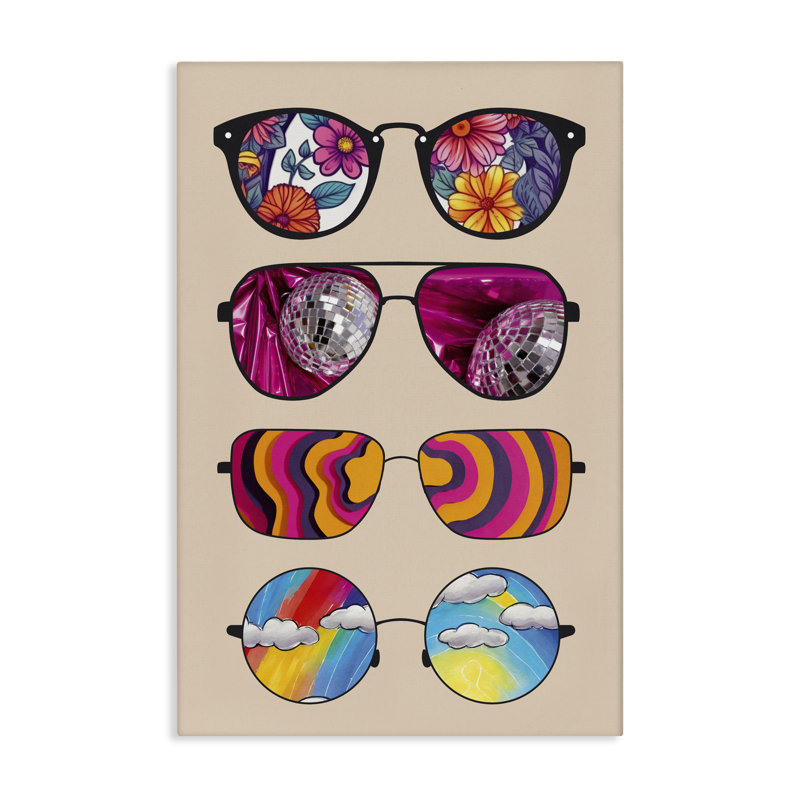 Toile à motif de lunettes de soleil Reflection, par CAD Designs, H 24 po x l 16 po